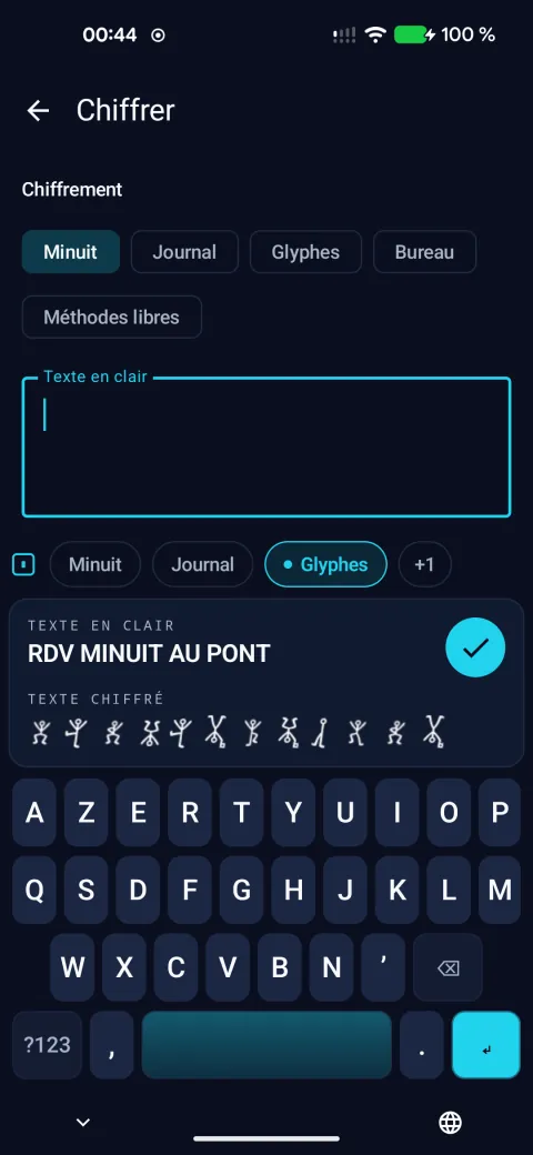 Le même message chiffré en hommes dansants, prêt à être inséré en image.
