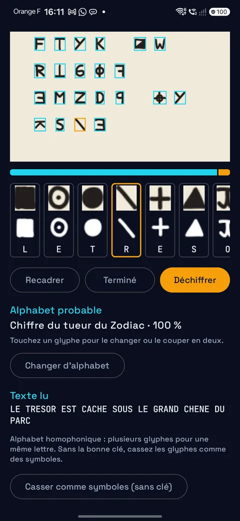 Glyphes du tueur du Zodiaque reconnus sur une photo