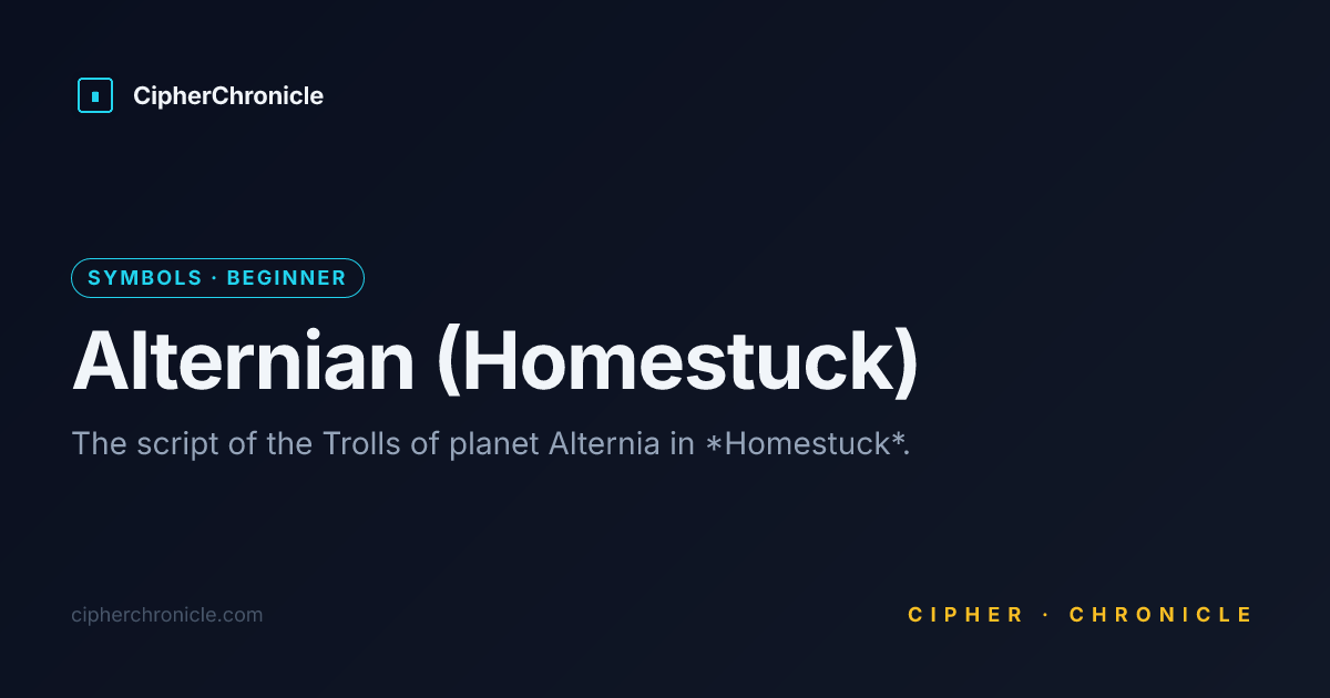 Alternian (Homestuck) — Translate Online | CipherChronicle