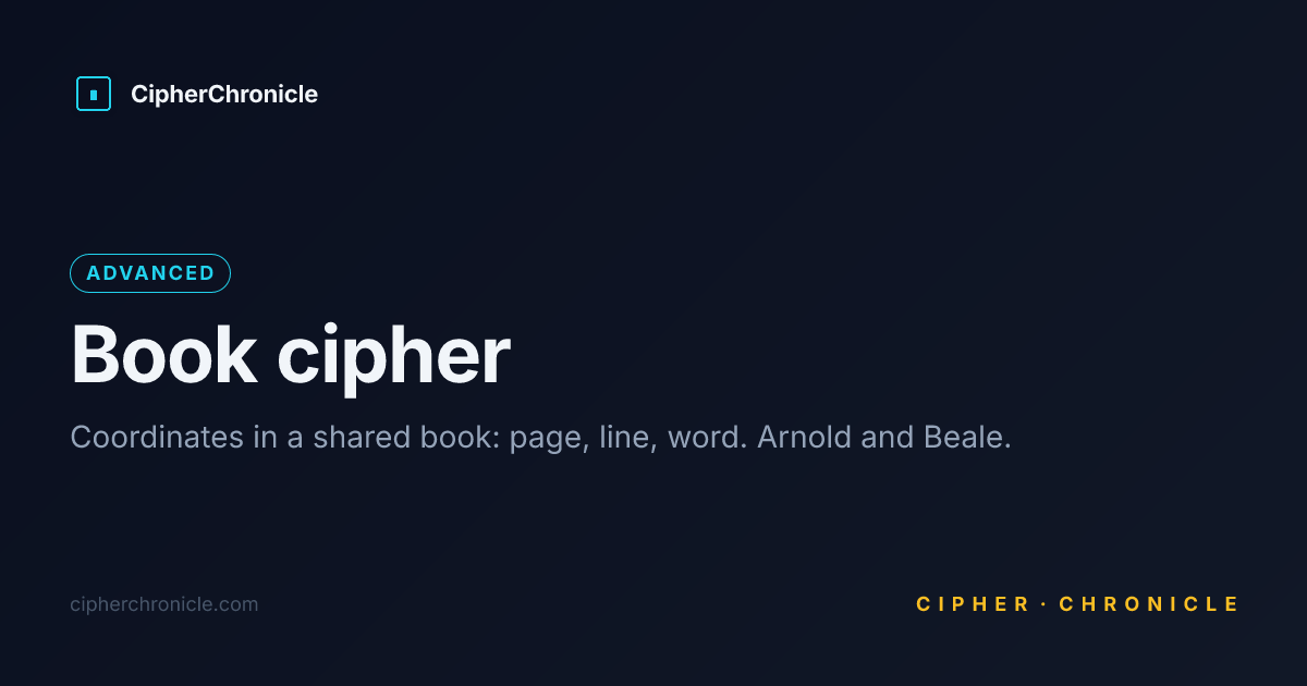 Book cipher — Decode Online | CipherChronicle