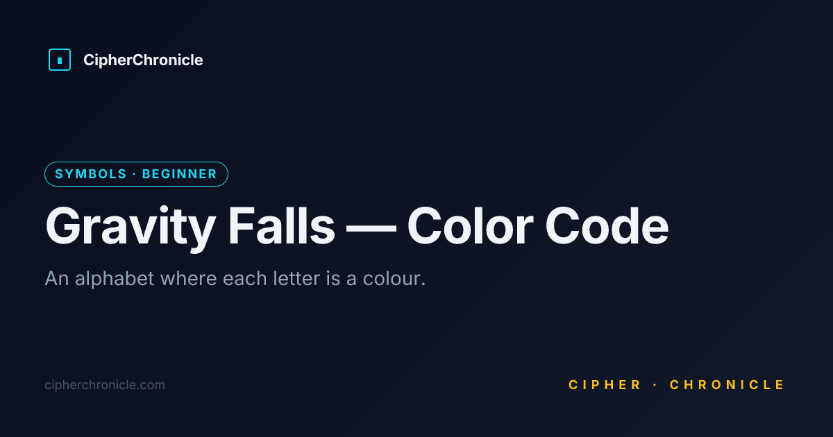 Gravity Falls — Color Code — Translate Online | CipherChronicle