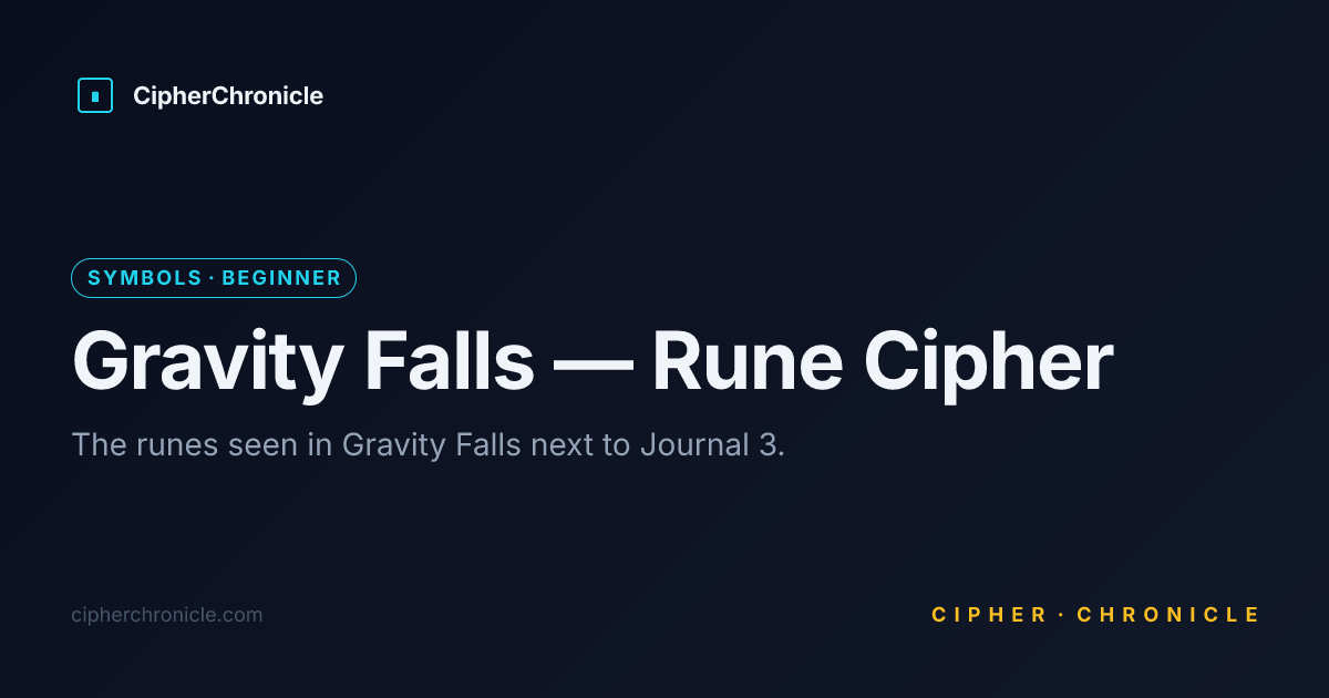 Gravity Rune For Magic Gravity Falls — Rune Cipher — Translate Online | CipherChronicle