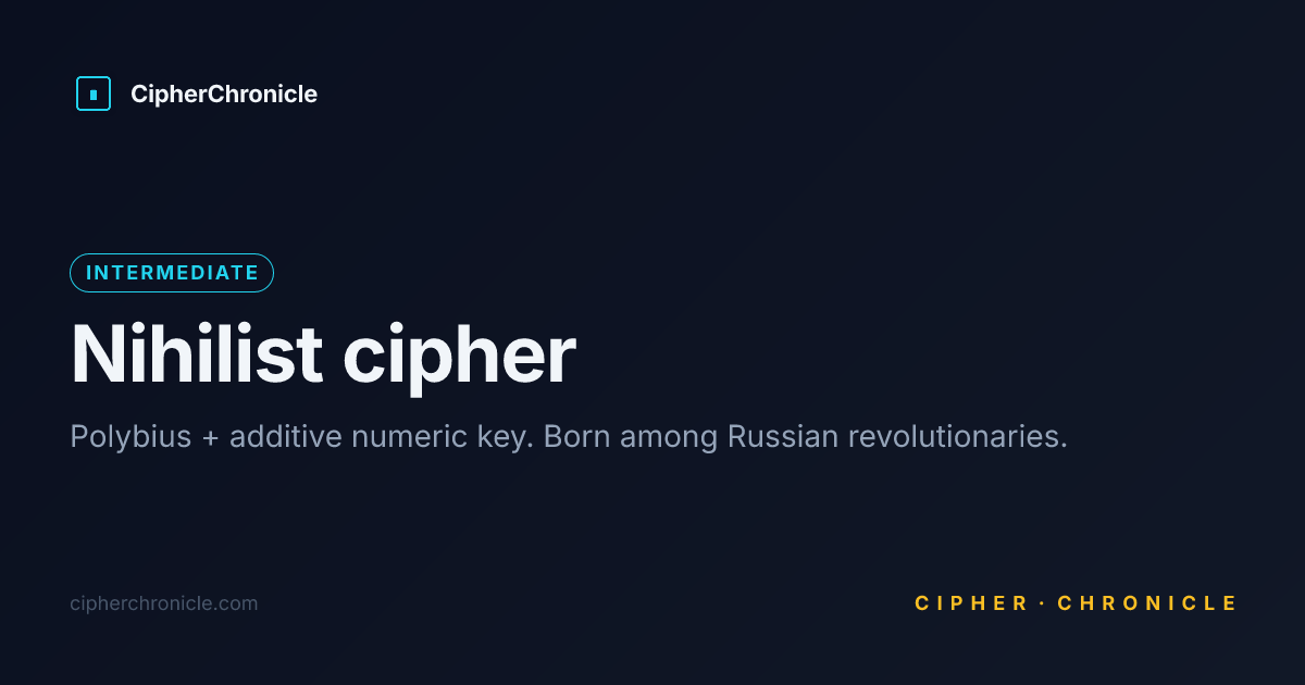 Nihilistic Rune Nihilist cipher — Decode Online | CipherChronicle