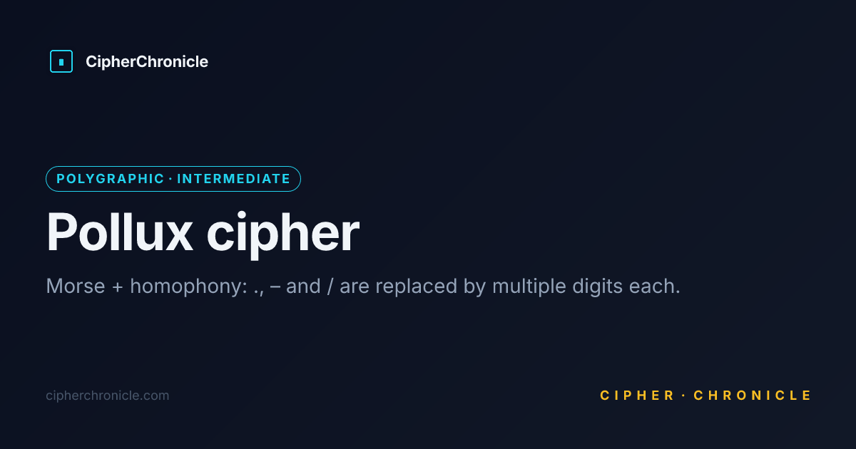 Pollux Cipher Example Pollux cipher — Decode Online | CipherChronicle