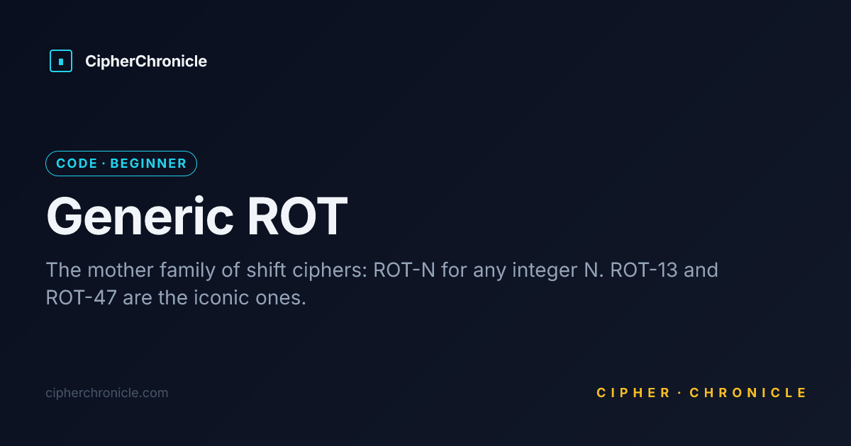 Generic ROT — Decode Online | CipherChronicle