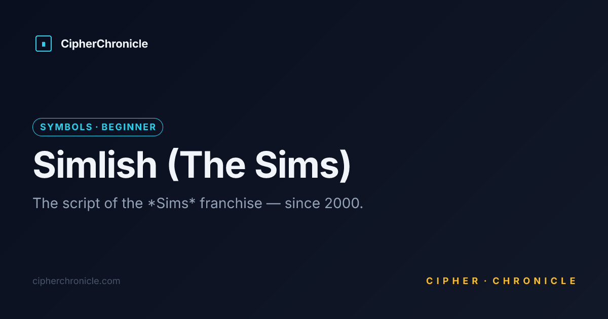 Simlkish Simlish (The Sims) — Translate Online | CipherChronicle