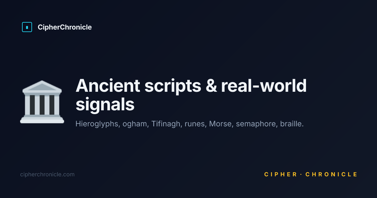 Ancient scripts & real-world signals — CipherChronicle